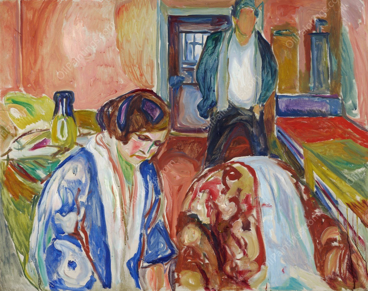 The Artist and his Model  by Edvard Munch - Hand-Painted Oil Painting Reproduction