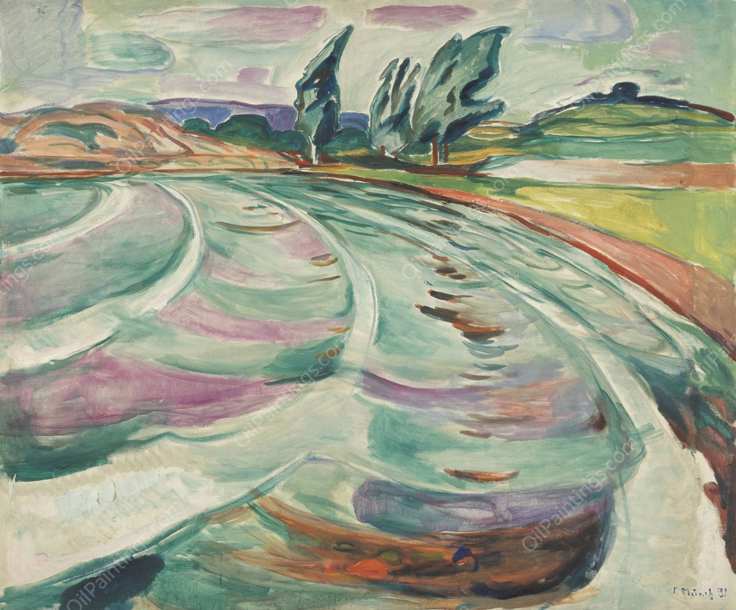 The Wave  by Edvard Munch - Hand-Painted Oil Painting Reproduction