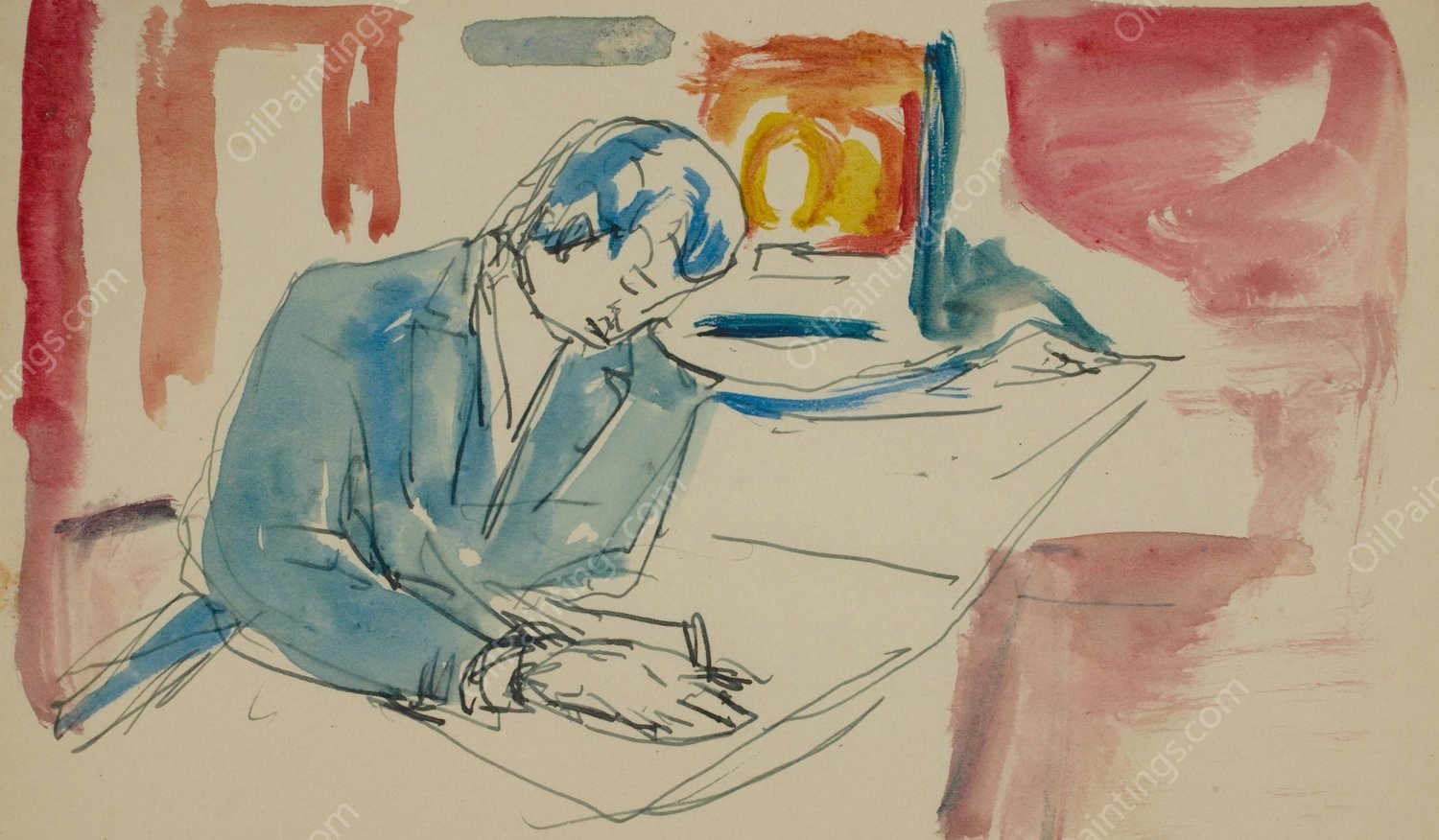 Untitled 27 by Edvard Munch - Hand-Painted Oil Painting Reproduction