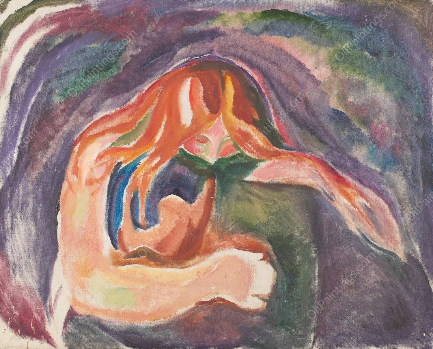 Vampyr  by Edvard Munch - Hand-Painted Oil Painting Reproduction