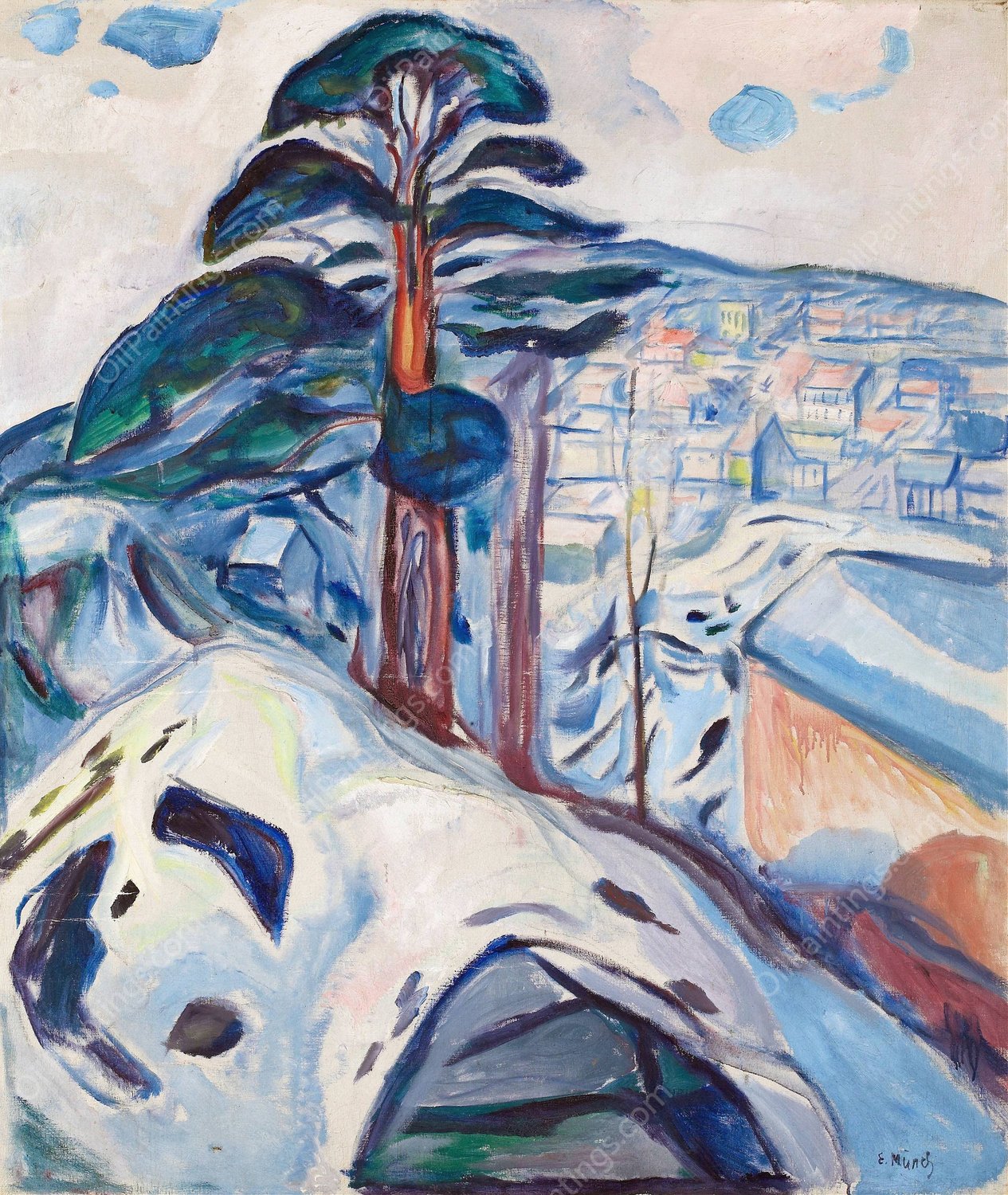 Winter in Kragero  by Edvard Munch - Hand-Painted Oil Painting Reproduction