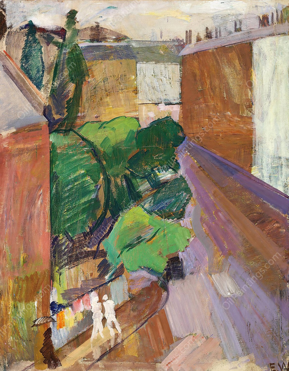 Fra Classensgade, regnvejr by Edvard Weie - Hand-Painted Oil Painting Reproduction