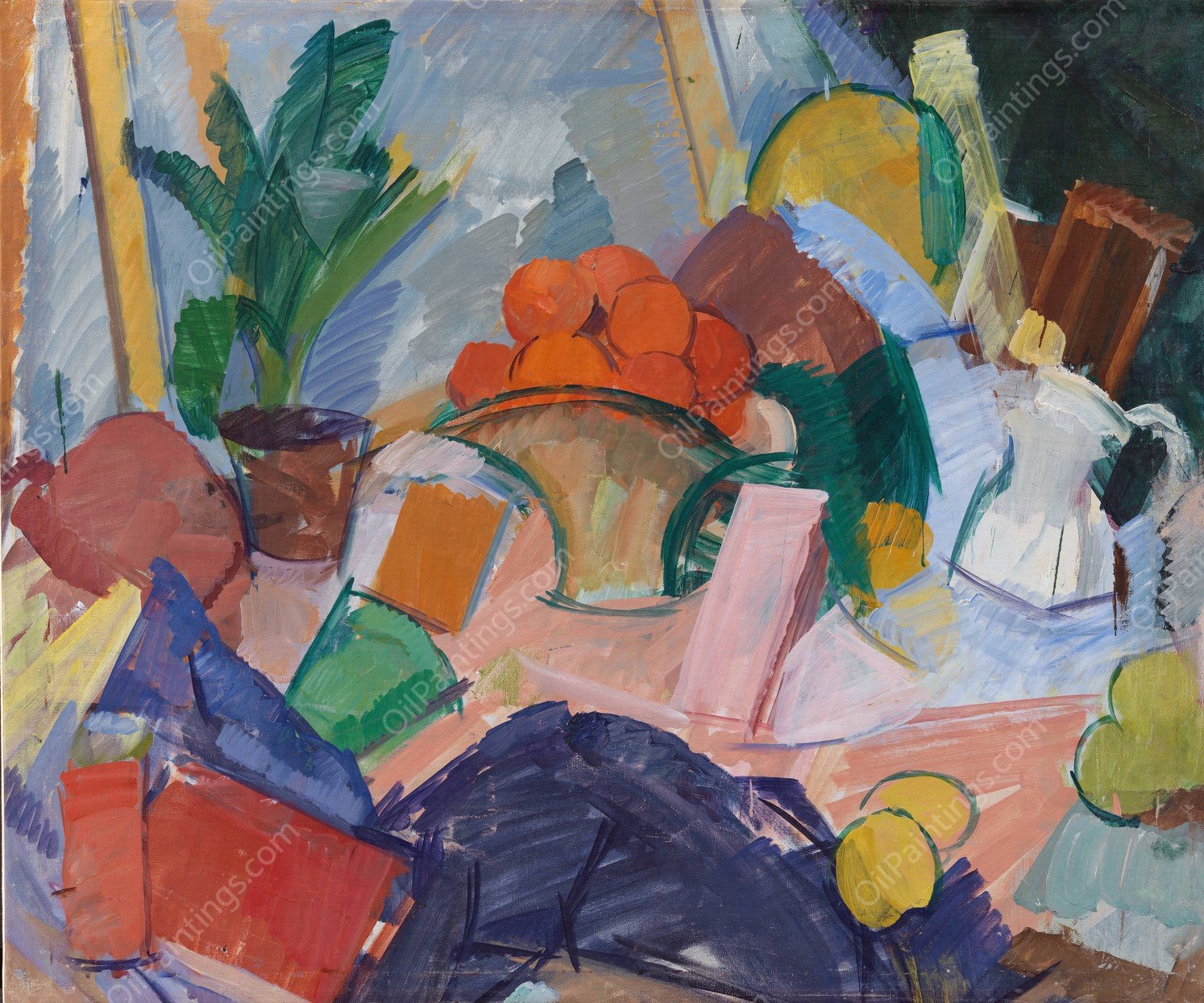 Still Life with Oranges in a Basket  by Edvard Weie - Hand-Painted Oil Painting Reproduction