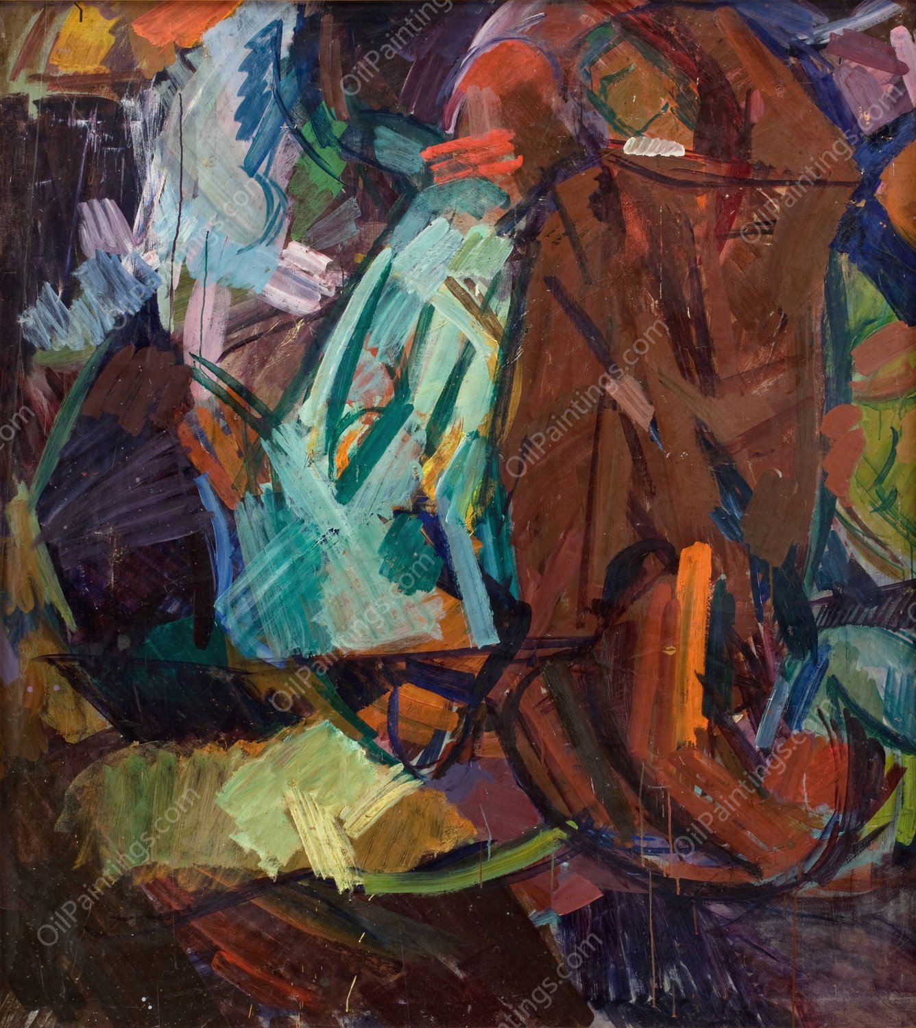 Study after Delacroix's 'Dante og Vergil' by Edvard Weie - Hand-Painted Oil Painting Reproduction