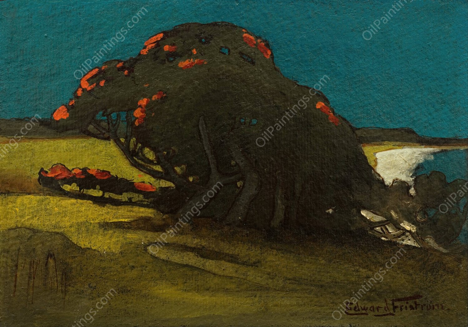 Pohutukawa  by Edward Fristrom - Hand-Painted Oil Painting Reproduction