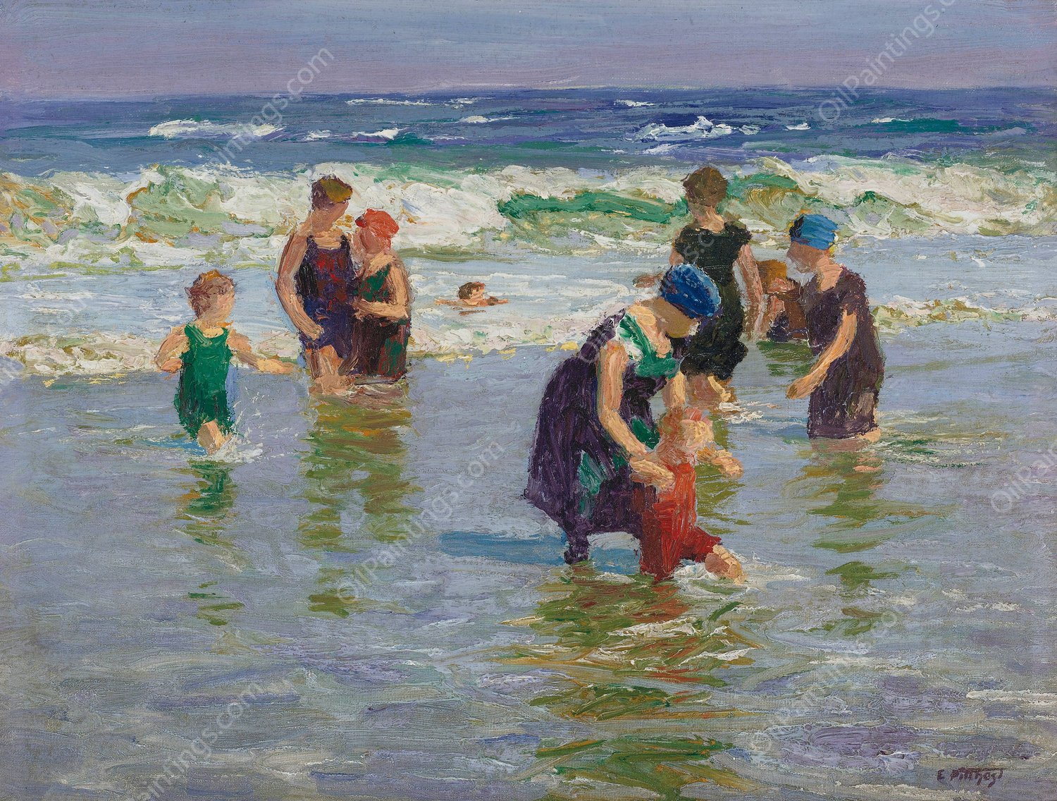 Bathers by Edward Henry Potthast - Hand-Painted Oil Painting Reproduction