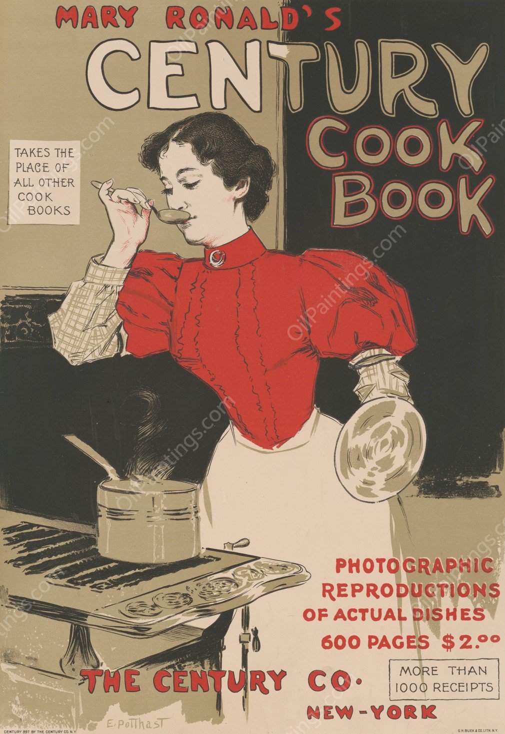 Mary Ronald's century cookbook  by Edward Henry Potthast - Hand-Painted Oil Painting Reproduction