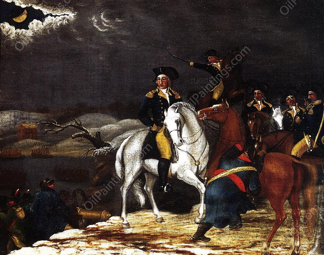 Washington at the Deleware by Edward Hicks - Hand-Painted Oil Painting Reproduction
