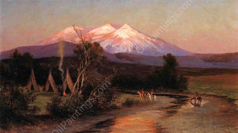 Sierra Blanca at Sunset Looking East from Palmilia, New Mexico by Edward Hill - Hand-Painted Oil Painting Reproduction