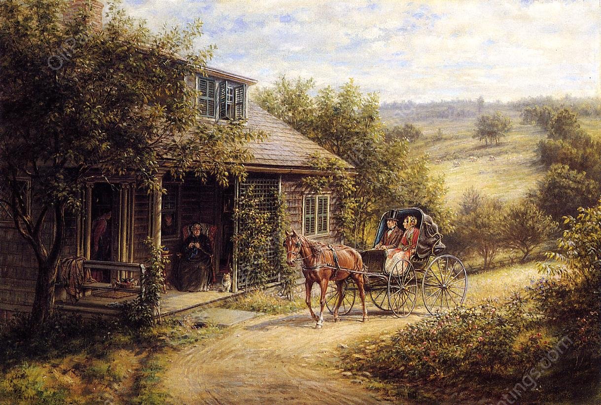 Unexpected Visitors by Edward Lamson Henry - Hand-Painted Oil Painting Reproduction