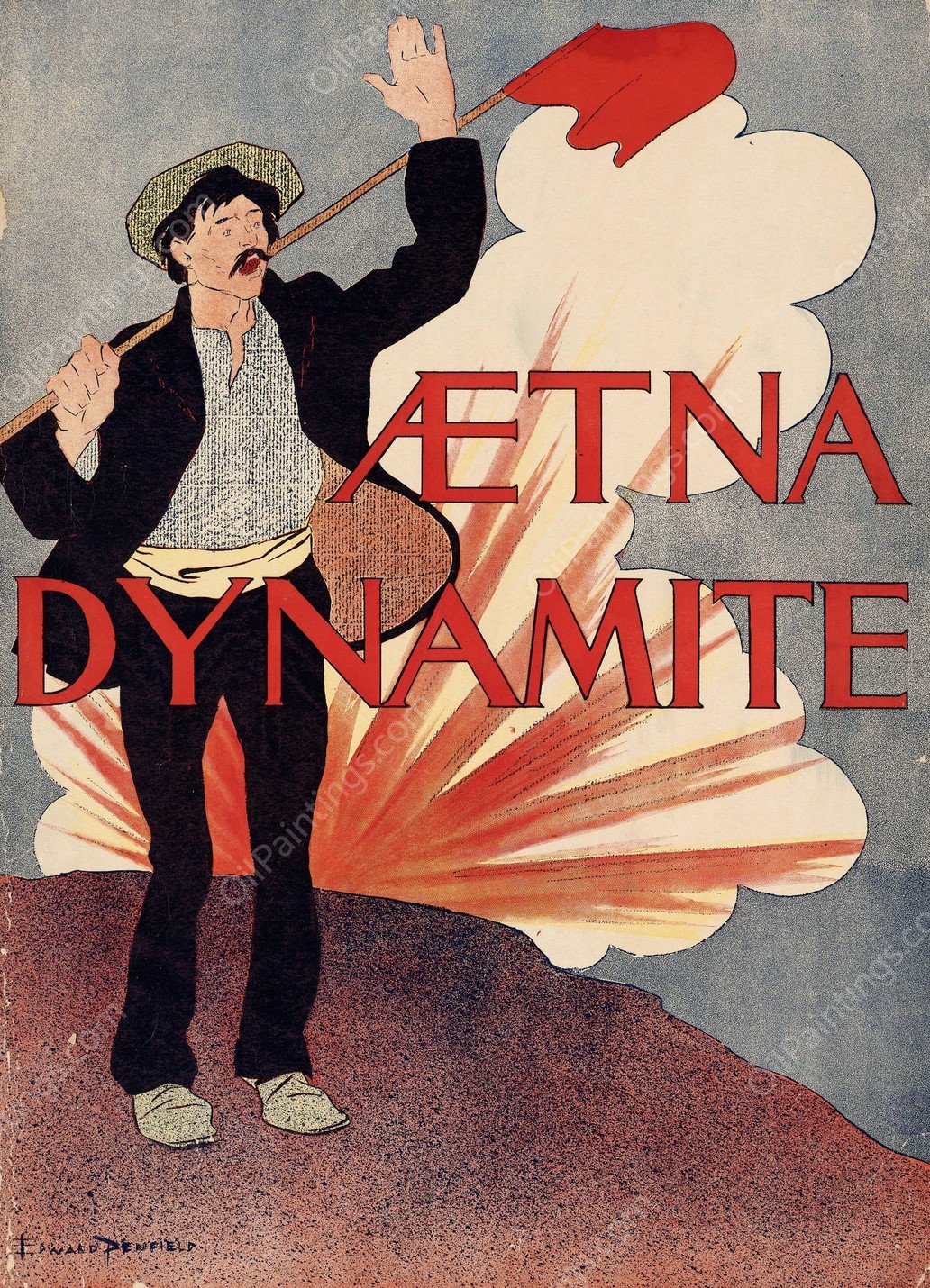 Aetna dynamite  by Edward Penfield - Hand-Painted Oil Painting Reproduction