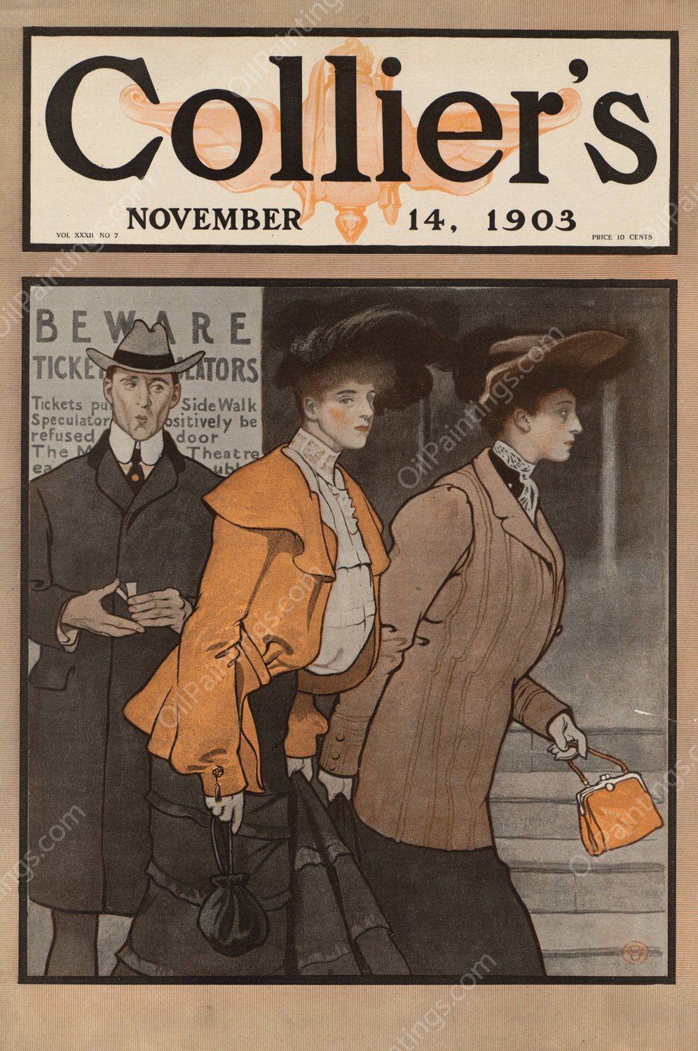 Collier's November 14, 1903  by Edward Penfield - Hand-Painted Oil Painting Reproduction
