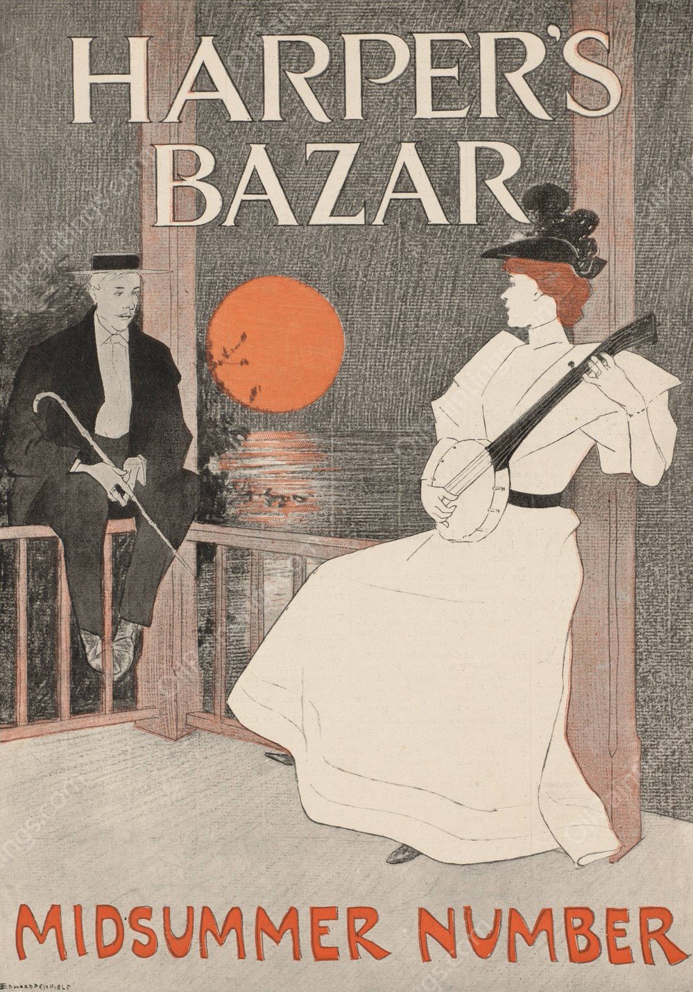 Harper's Bazar Midsummer Number  by Edward Penfield - Hand-Painted Oil Painting Reproduction