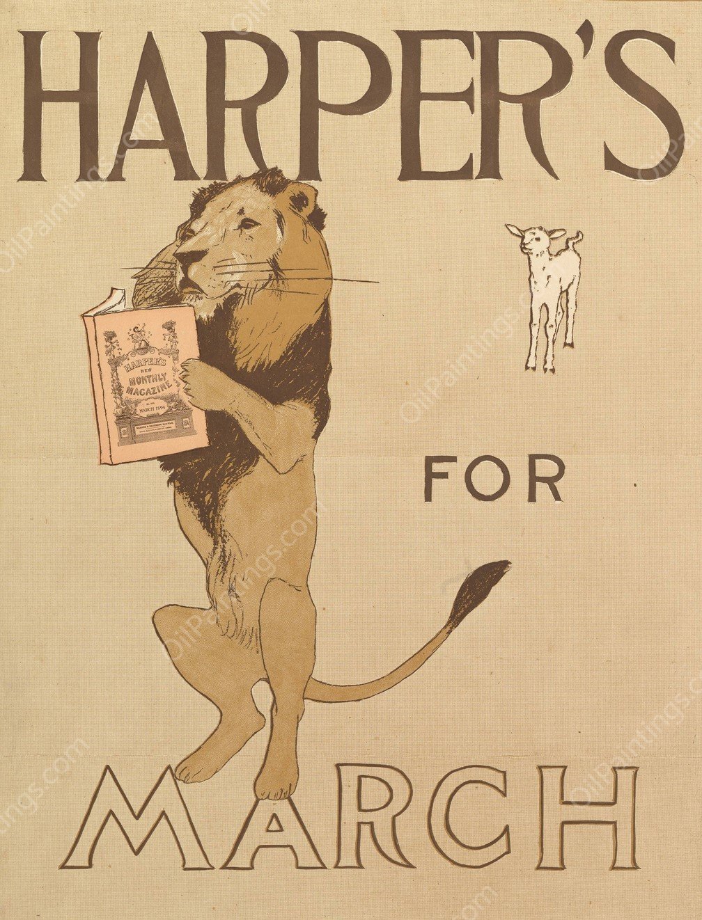 Harper's, March  by Edward Penfield - Hand-Painted Oil Painting Reproduction