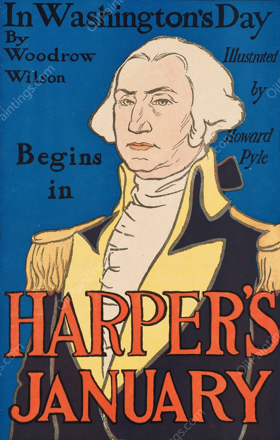 In Washington's Day  by Edward Penfield - Hand-Painted Oil Painting Reproduction