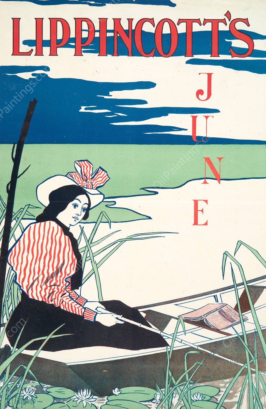 Lippincott's, June  by Edward Penfield - Hand-Painted Oil Painting Reproduction