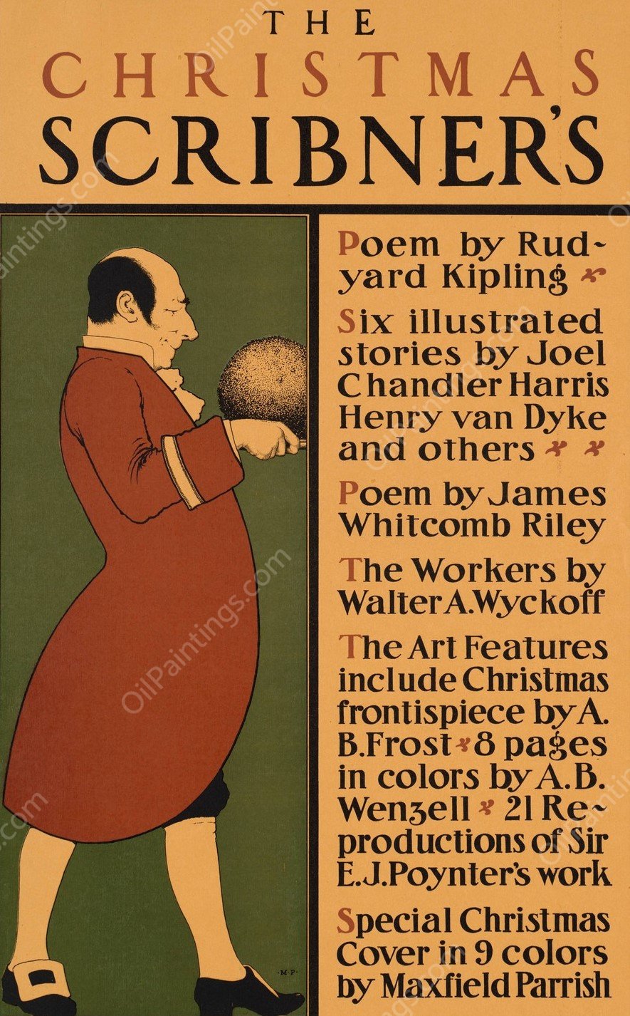The Christmas scribner's  by Edward Penfield - Hand-Painted Oil Painting Reproduction