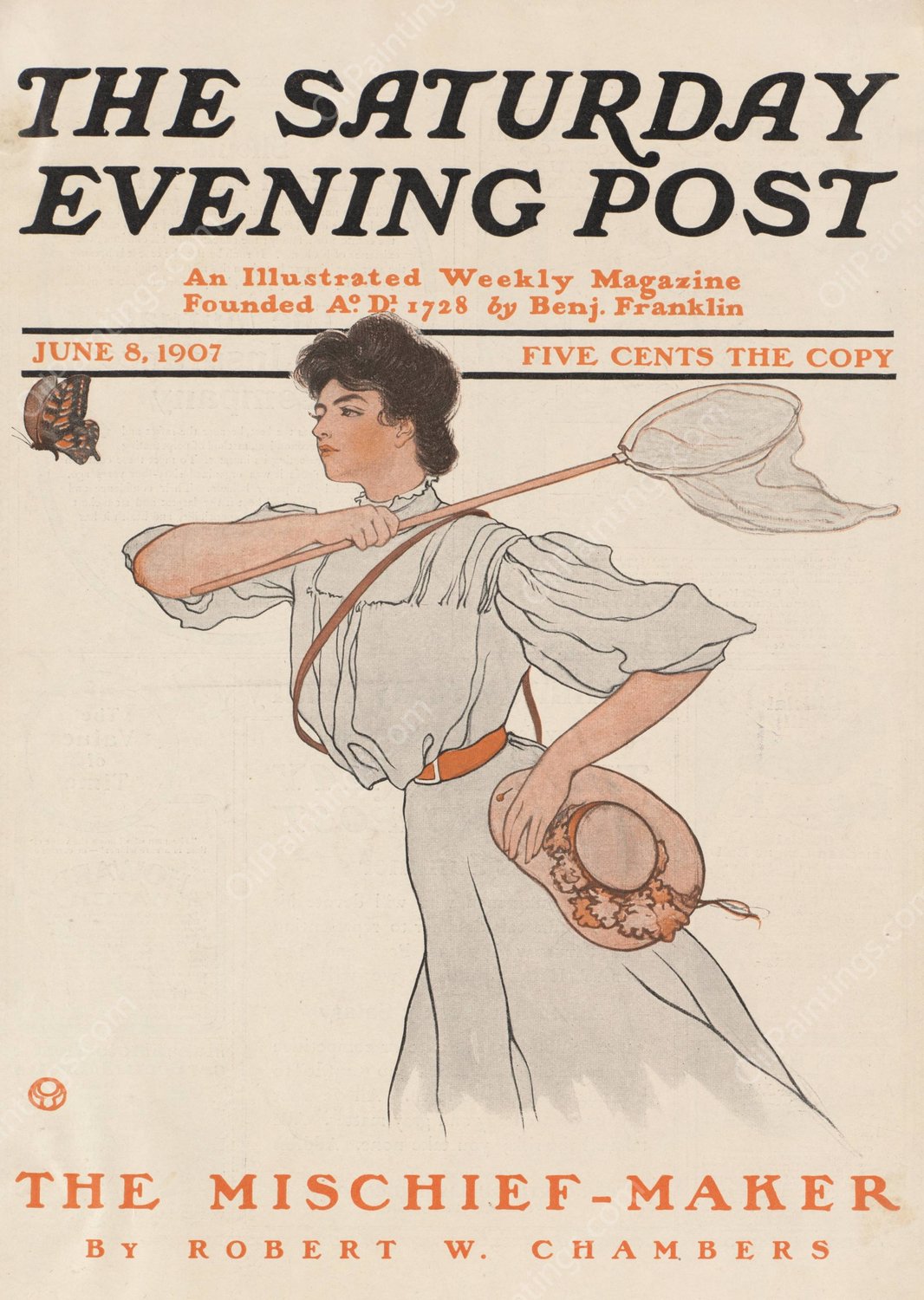 The Saturday evening post, June 8, 1907  by Edward Penfield - Hand-Painted Oil Painting Reproduction