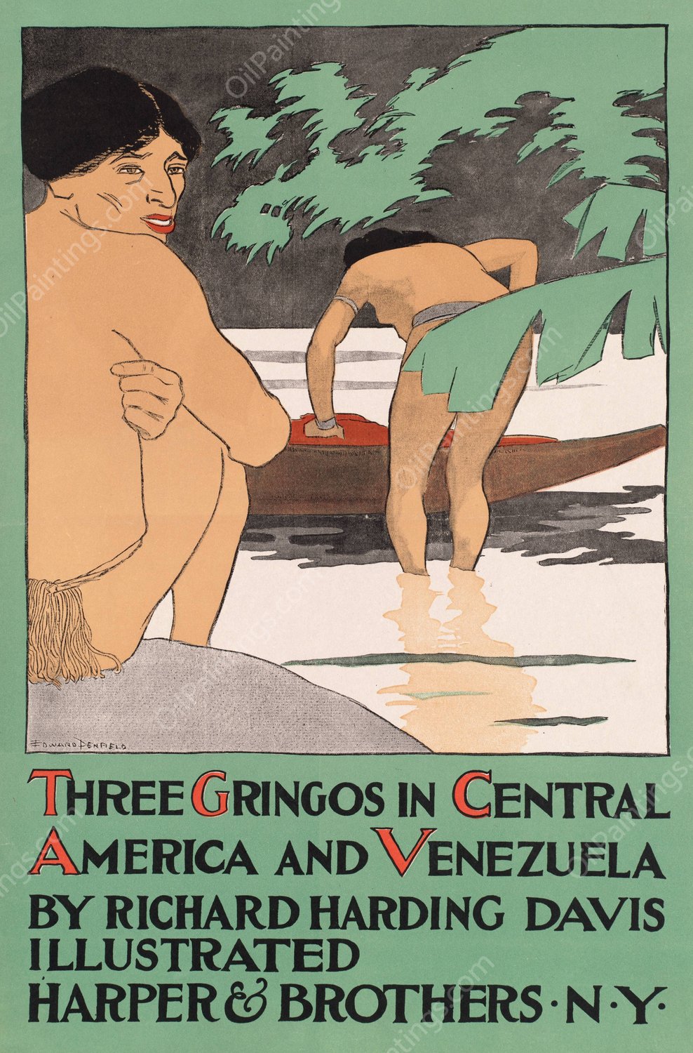 Three gringos in Central America and Venezuela by Richard Harding Davis  by Edward Penfield - Hand-Painted Oil Painting Reproduction