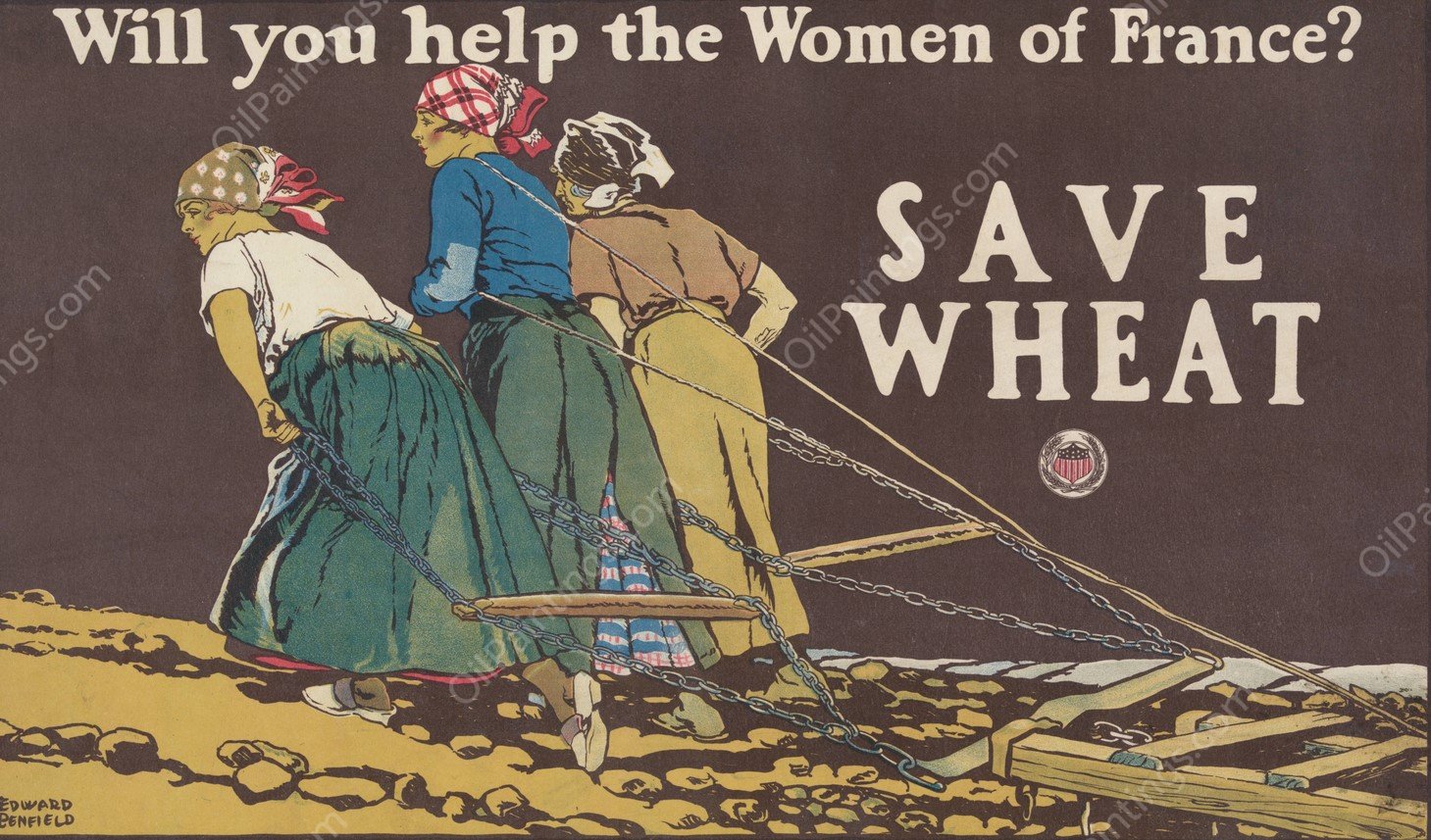 Will you help the women of France, Save wheat  by Edward Penfield - Hand-Painted Oil Painting Reproduction