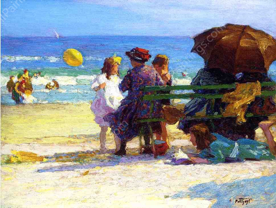 A Family Outing by Edward Potthast - Hand-Painted Oil Painting Reproduction