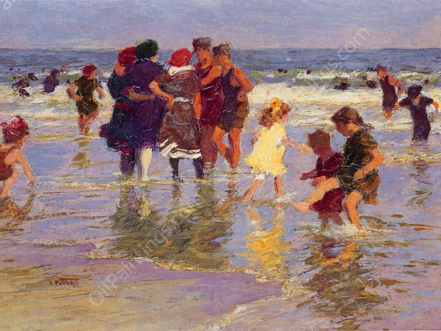 A July Day by Edward Potthast - Hand-Painted Oil Painting Reproduction