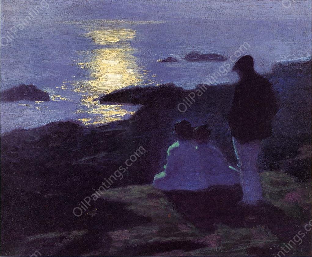A Summer's Night by Edward Potthast - Hand-Painted Oil Painting Reproduction