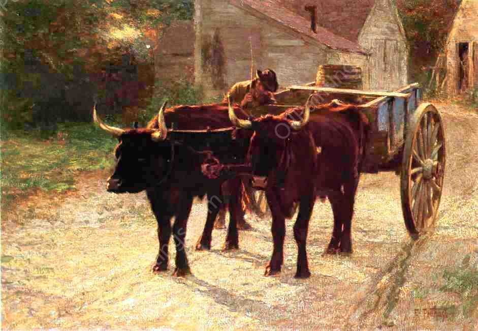 The Ox Cart by Edward Potthast - Hand-Painted Oil Painting Reproduction