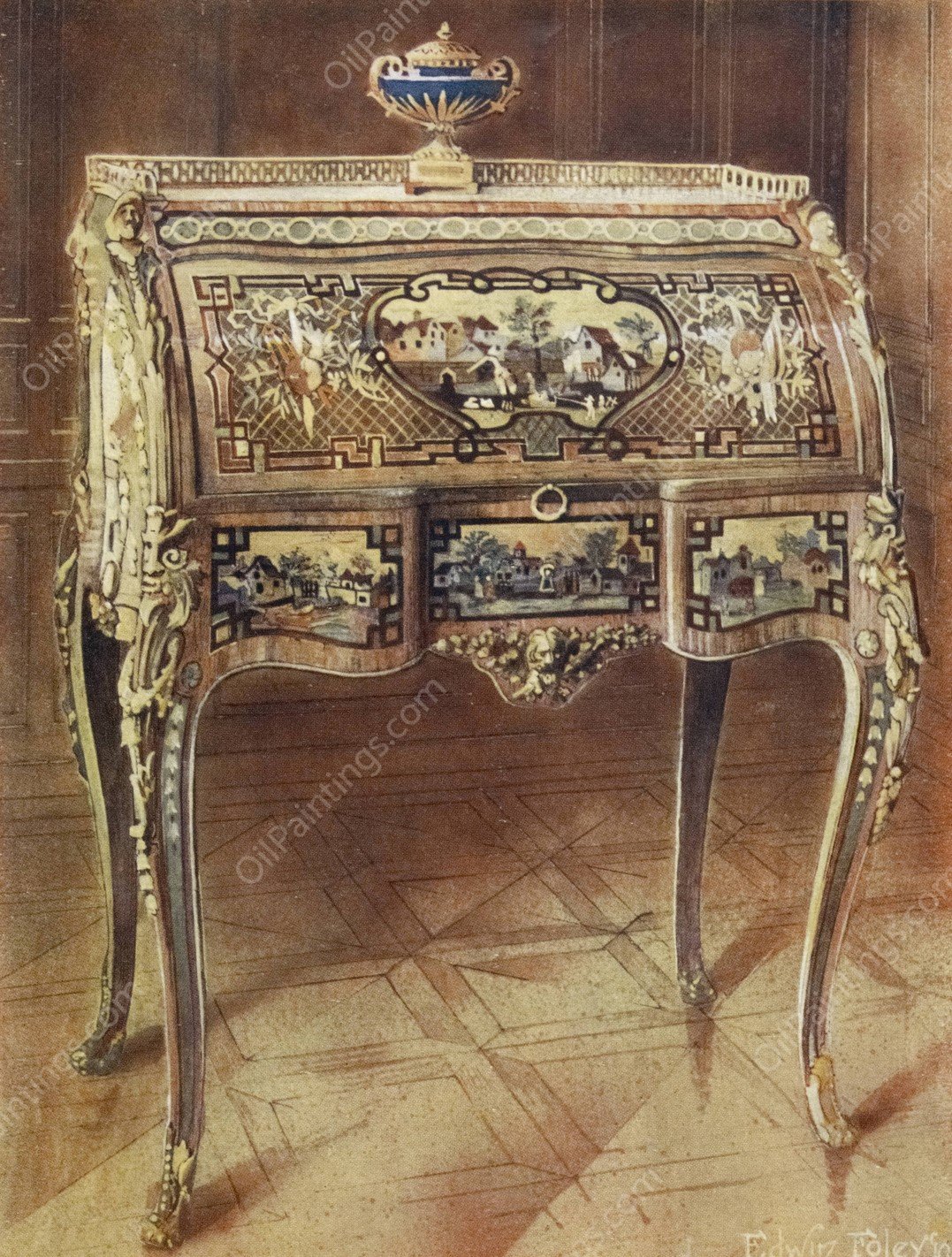 Escritoire a toilette  by Edwin Foley - Hand-Painted Oil Painting Reproduction