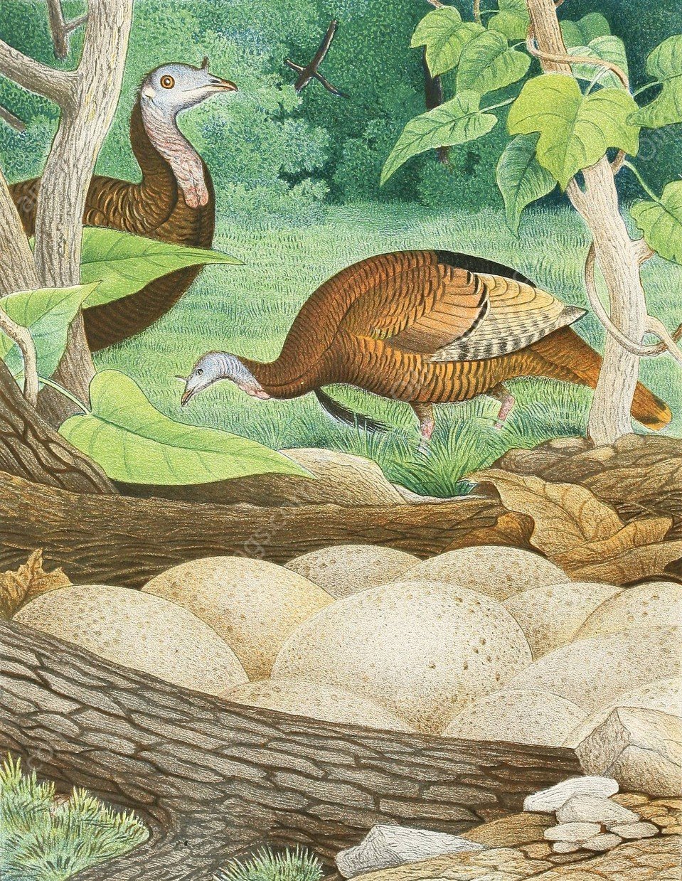 Wild Turkey  by Edwin L. Sheppard - Hand-Painted Oil Painting Reproduction