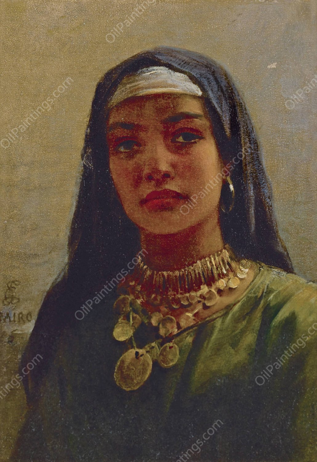 Egyptian Beauty  by Edwin Long - Hand-Painted Oil Painting Reproduction