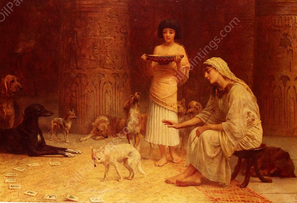 Preparing for the Festival of Anubis by Edwin Longsden Long - Hand-Painted Oil Painting Reproduction