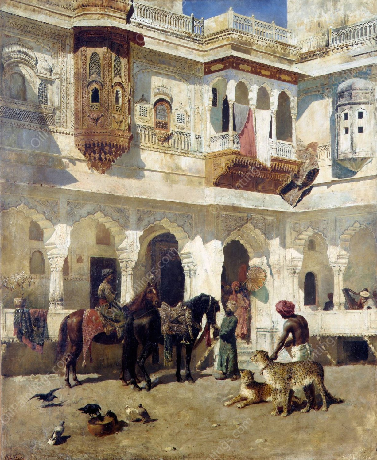 The Rajah Starting on a Hunt  by Edwin Lord Weeks - Hand-Painted Oil Painting Reproduction