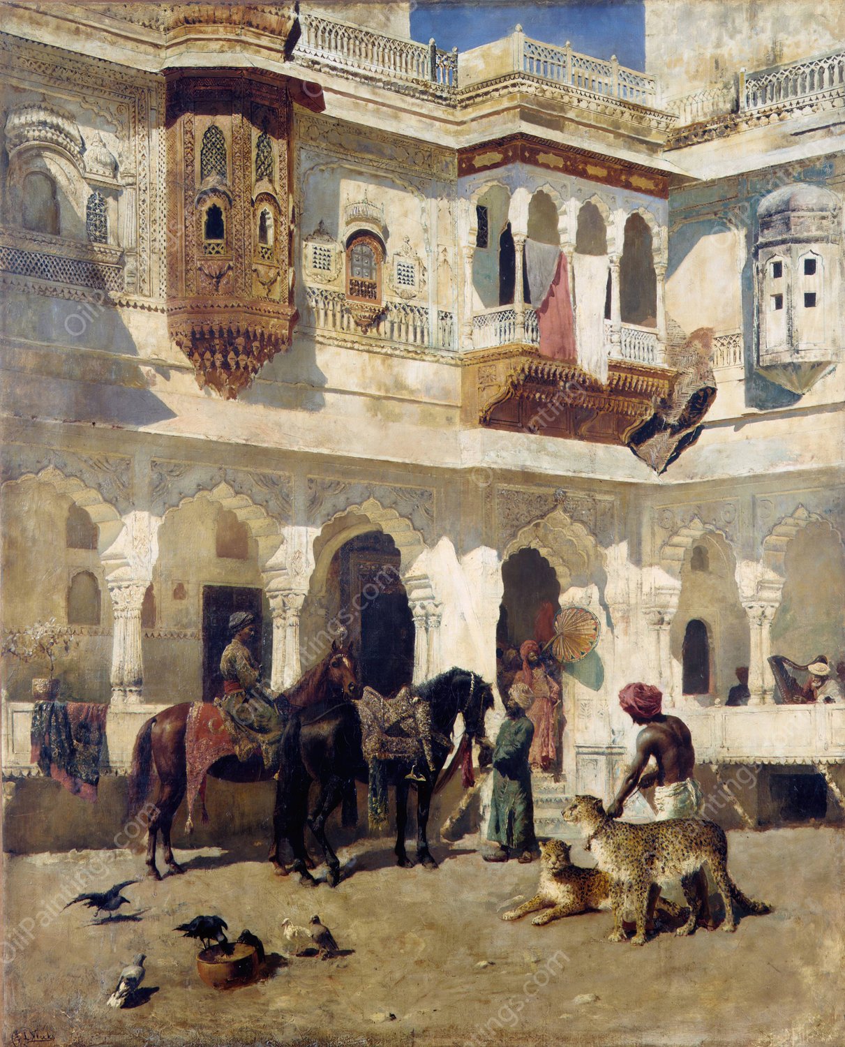 The Rajah Starting on a Hunt  by Edwin Lord Weeks - Hand-Painted Oil Painting Reproduction