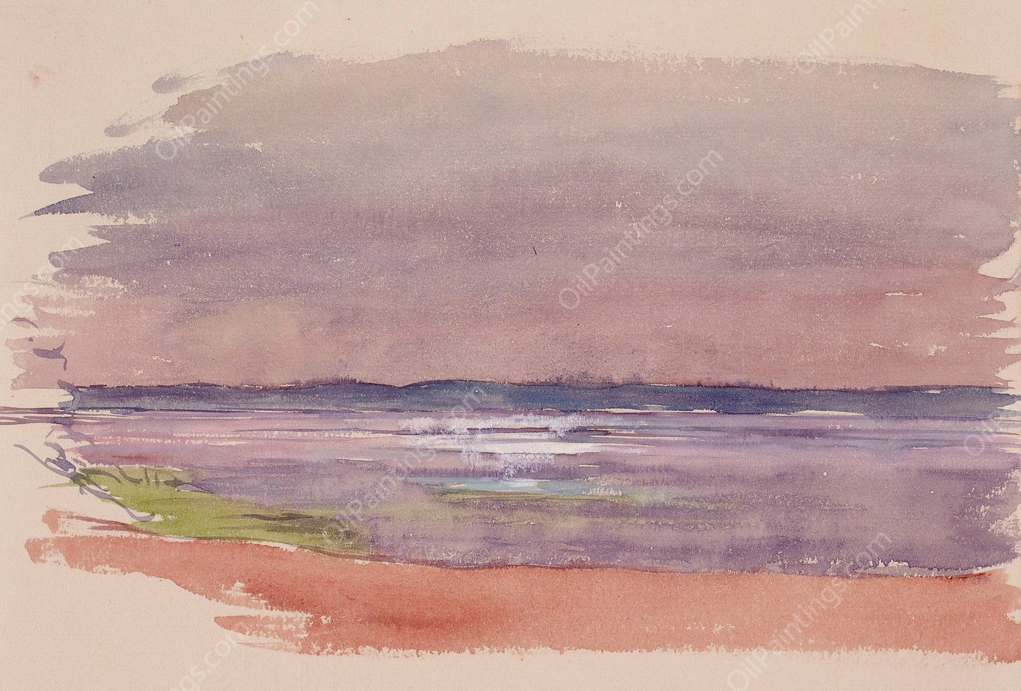 Lake or Seascape  by Eero Jarnefelt - Hand-Painted Oil Painting Reproduction