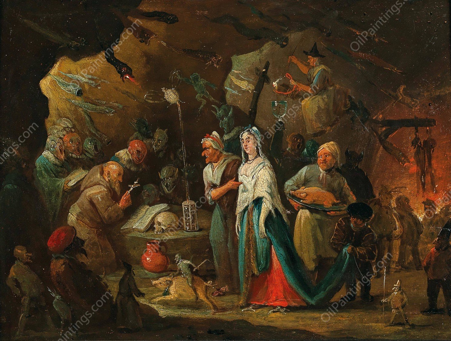 The Temptation of Saint Anthony by Egbert Van Heemskerck The Younger - Hand-Painted Oil Painting Reproduction