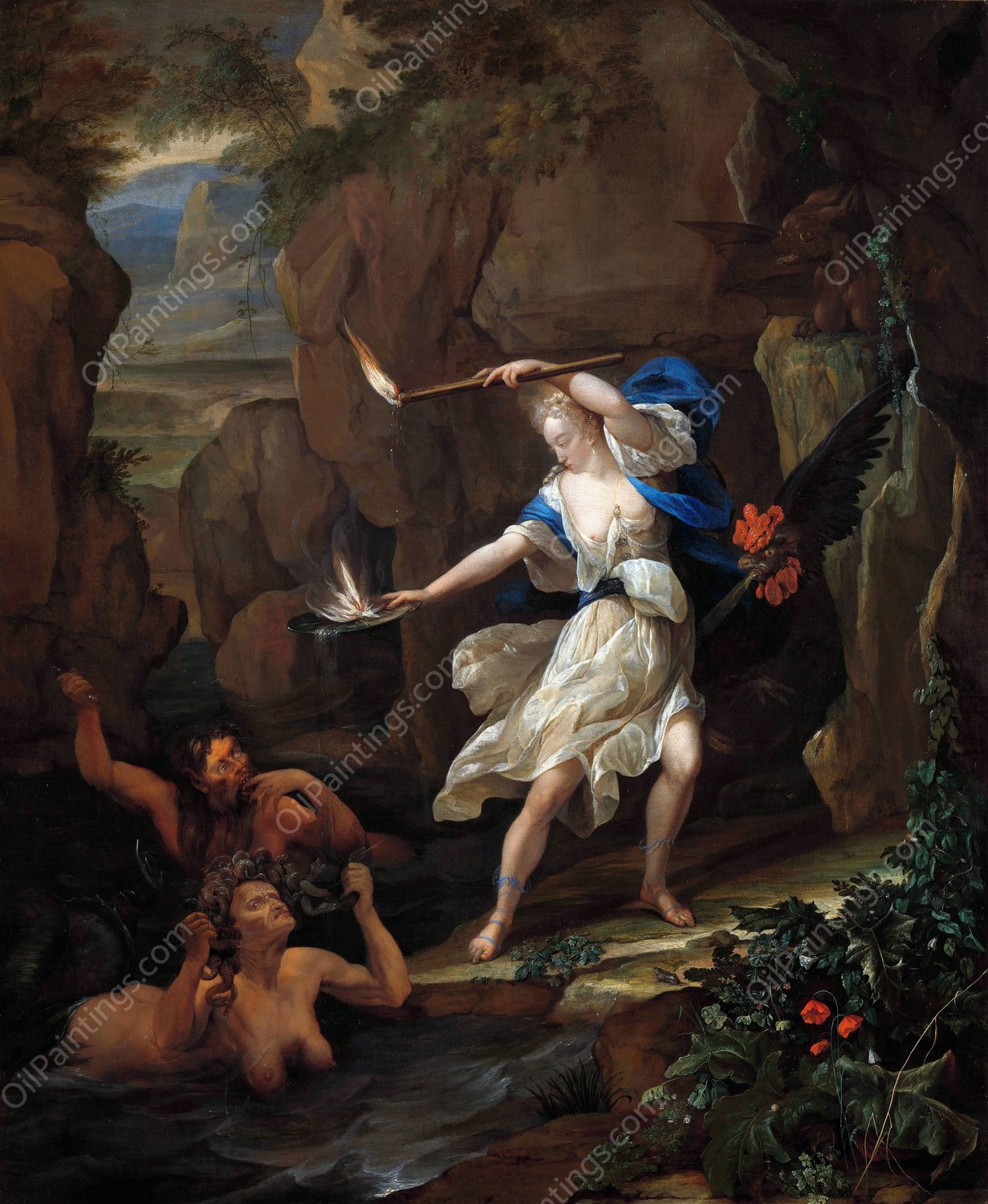 Circe Punishes Glaucus By Turning Scylla Into A Monster  by Eglon Van Der Neer - Hand-Painted Oil Painting Reproduction