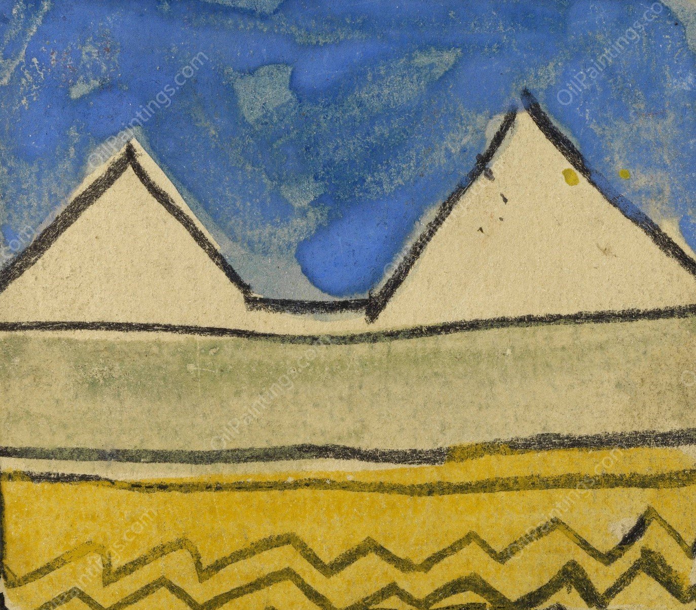 Abstrahierte Giebel  by Egon Schiele - Hand-Painted Oil Painting Reproduction