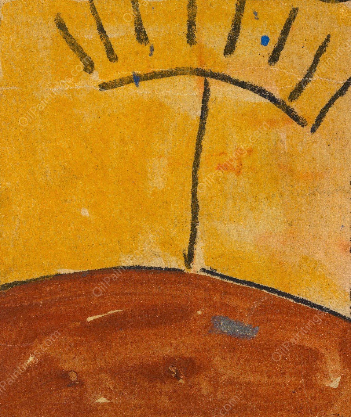 Abstrahierte Landschaft mit Sonnenaufgang  by Egon Schiele - Hand-Painted Oil Painting Reproduction