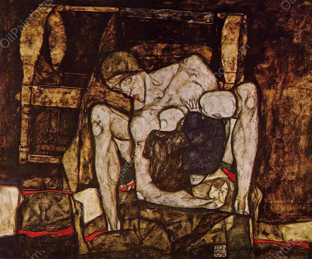 Blind Mother by Egon Schiele - Hand-Painted Oil Painting Reproduction