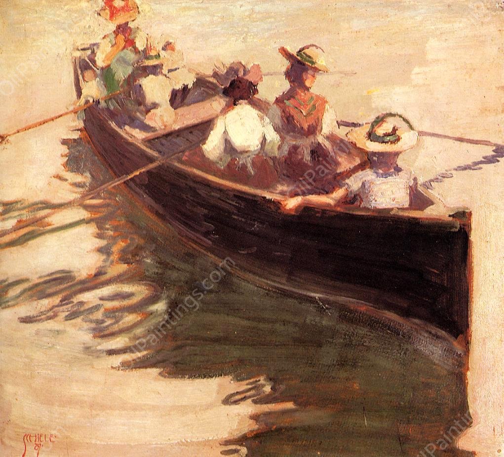 Boating by Egon Schiele - Hand-Painted Oil Painting Reproduction