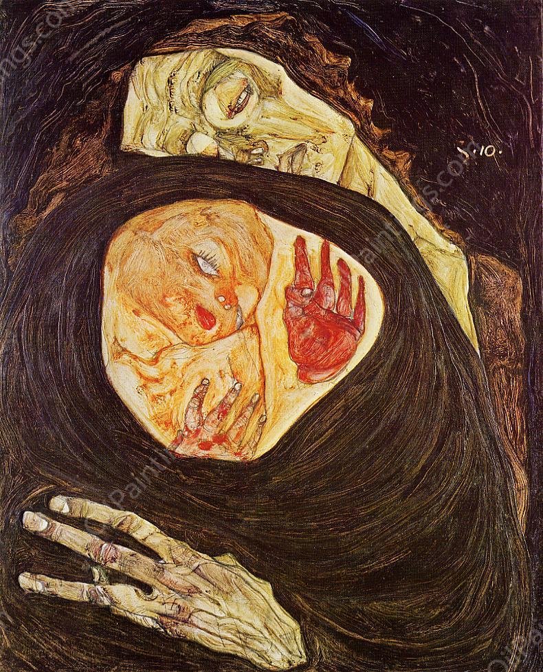 Dead Mother by Egon Schiele - Hand-Painted Oil Painting Reproduction