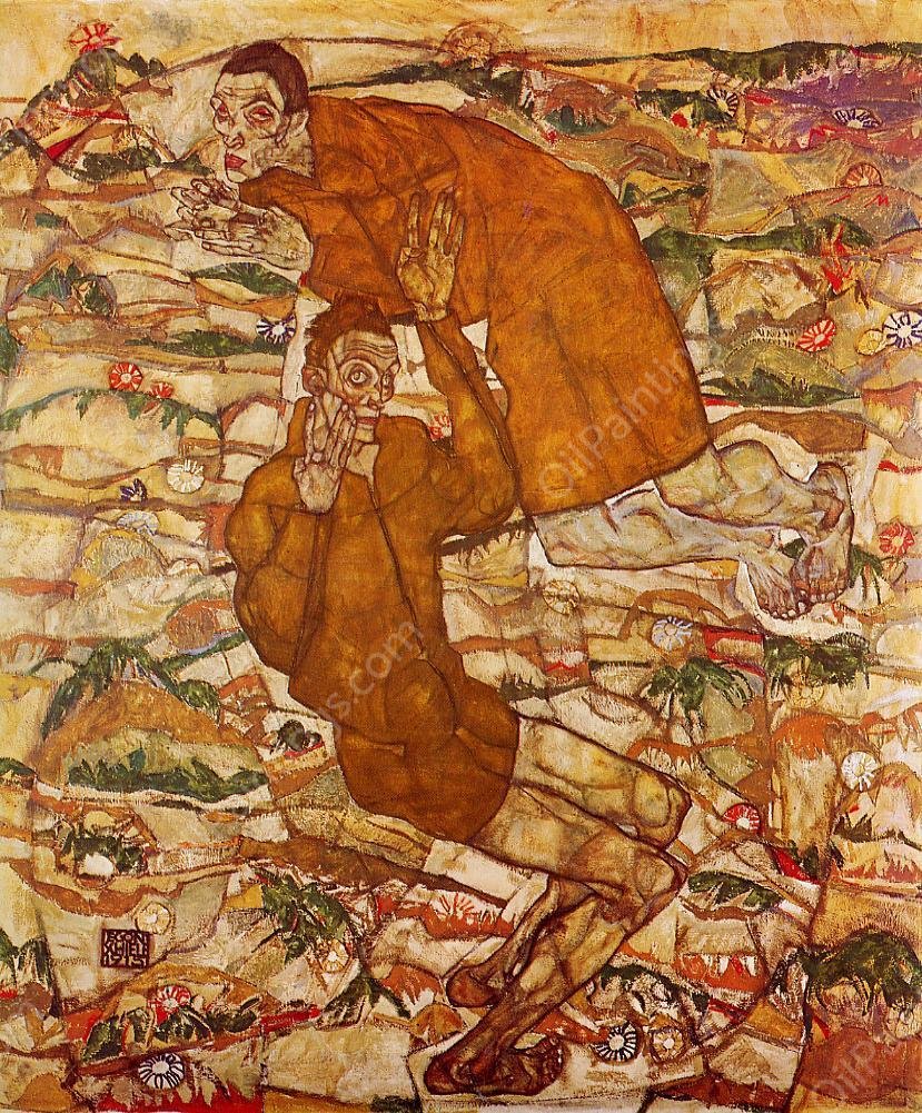 Levitation by Egon Schiele - Hand-Painted Oil Painting Reproduction