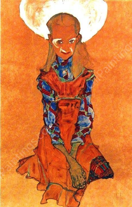 Poldi Lodzinsky  by Egon Schiele - Hand-Painted Oil Painting Reproduction