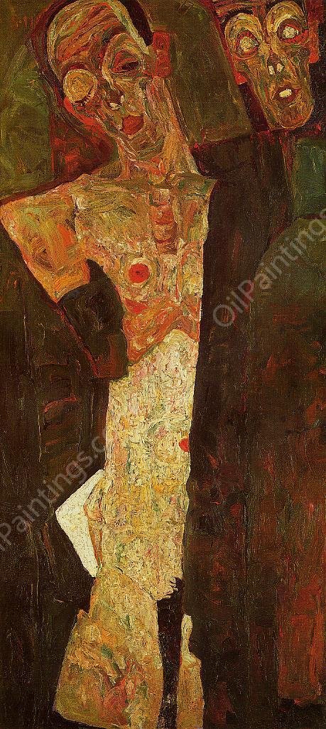 Prophets also known as Double Self Portrait by Egon Schiele - Hand-Painted Oil Painting Reproduction