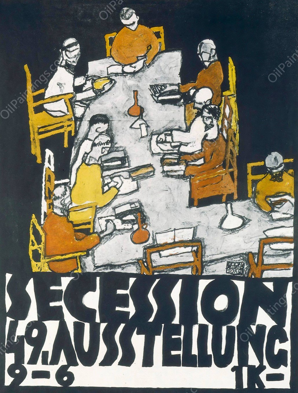 Secession. 49 Ausstellung by Egon Schiele - Hand-Painted Oil Painting Reproduction