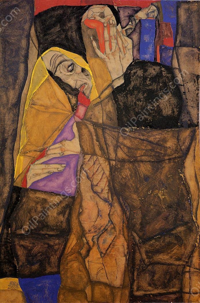 The Blind, I by Egon Schiele - Hand-Painted Oil Painting Reproduction