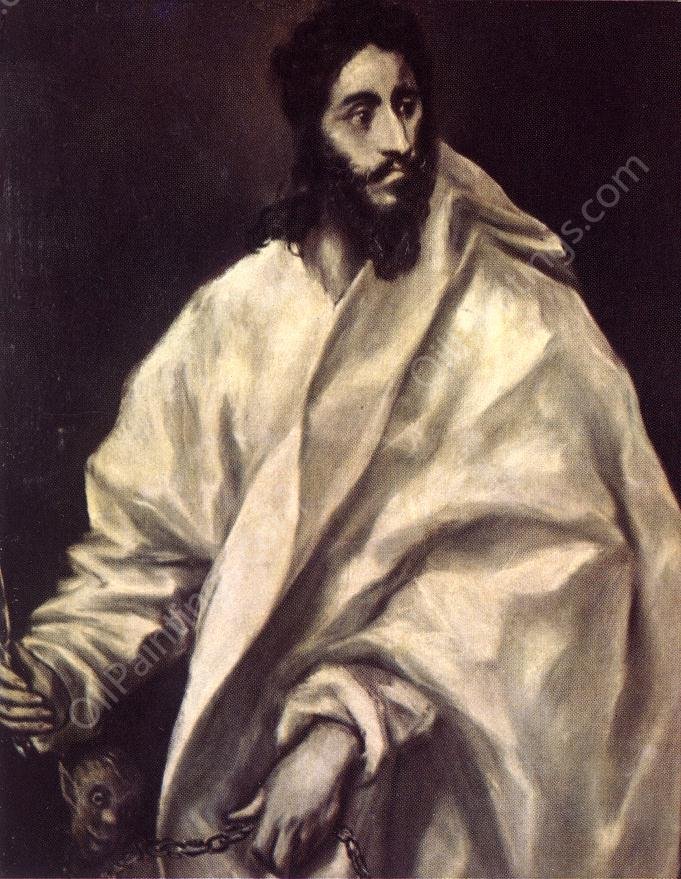 Apostle St Bartholomew by El Greco - Hand-Painted Oil Painting Reproduction