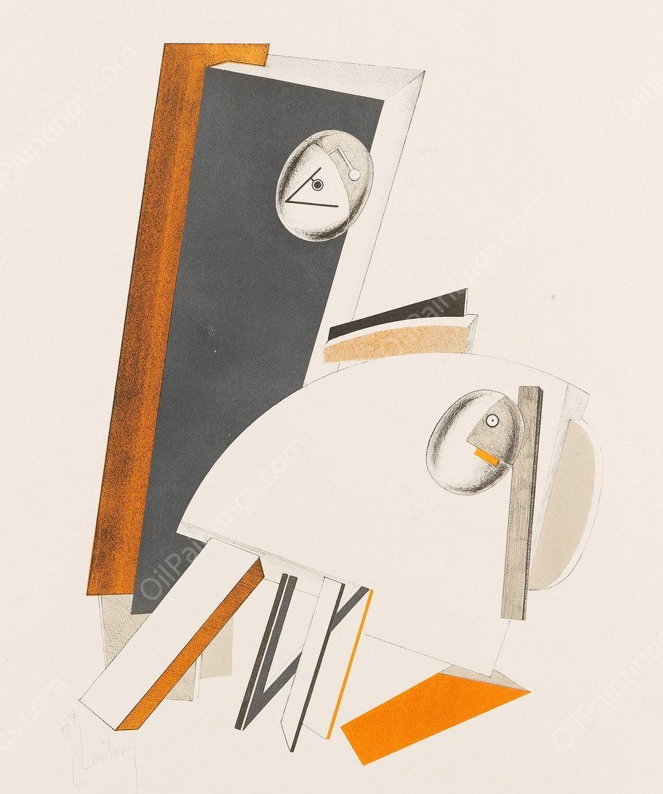 Angstliche  by El Lissitzky - Hand-Painted Oil Painting Reproduction