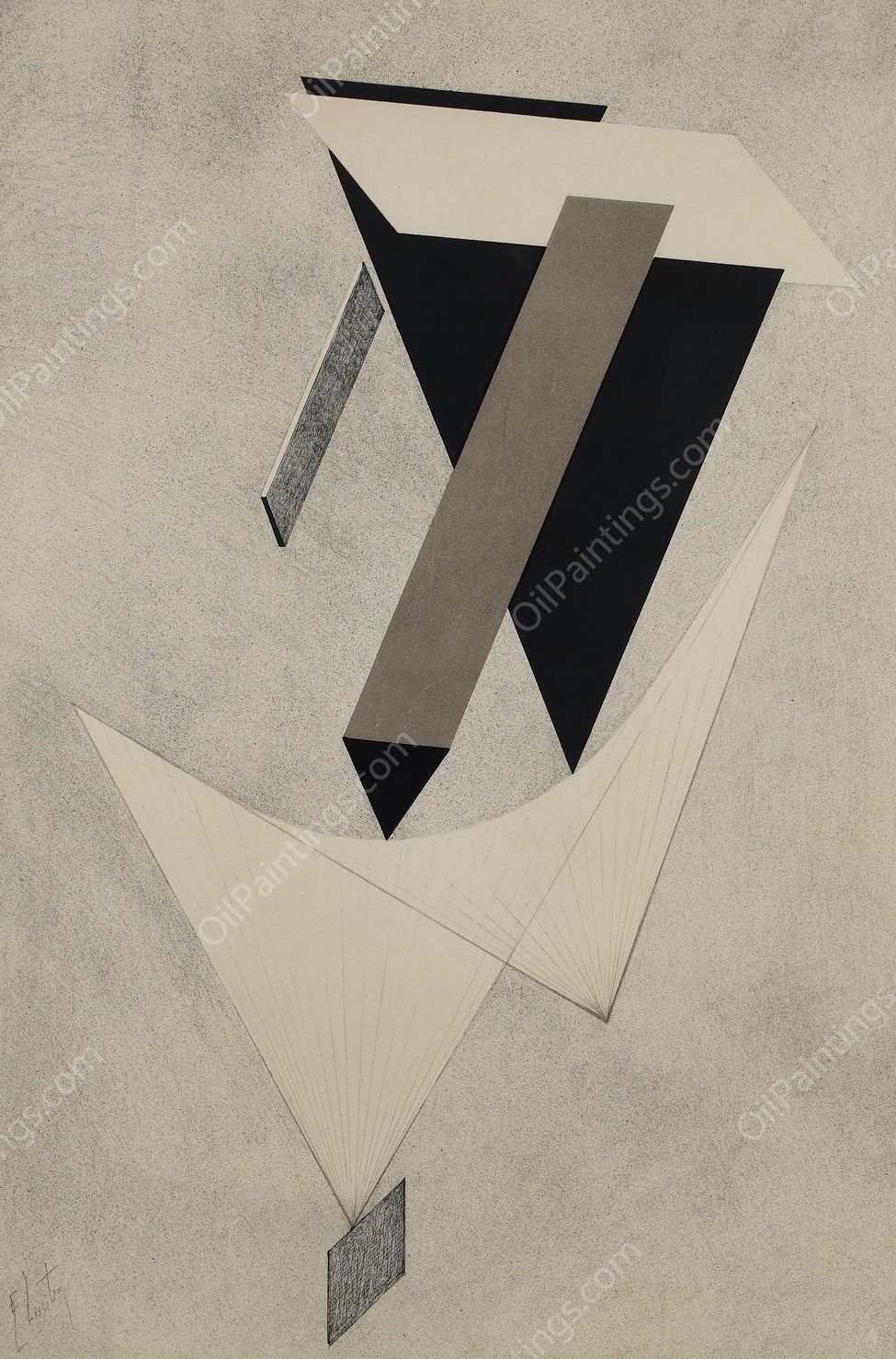 Kestnermappe Proun, Rob. Levnis and Chapman GmbH Hannover #4  by El Lissitzky - Hand-Painted Oil Painting Reproduction